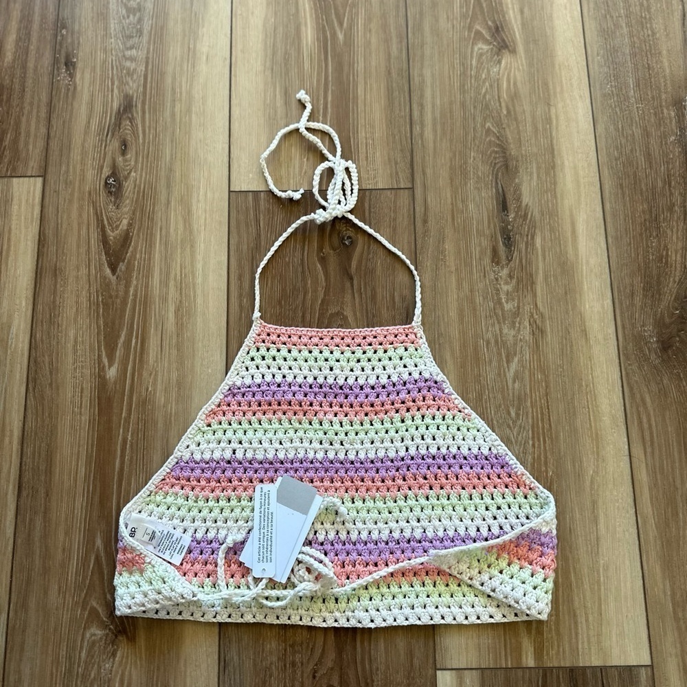 BP womens Multicolor Crochet Halter Top size small NWT - Picture 4 of 5